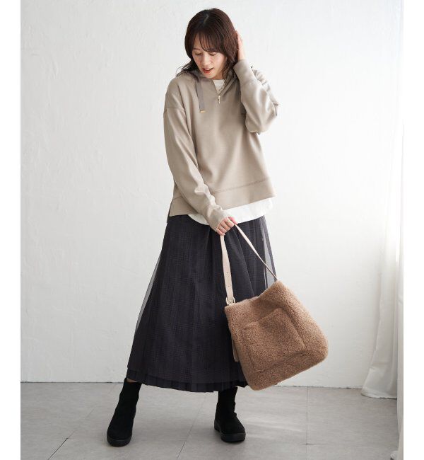 ikka「GOKU楽 鹿の子ダンボールパーカー」|パーカー|