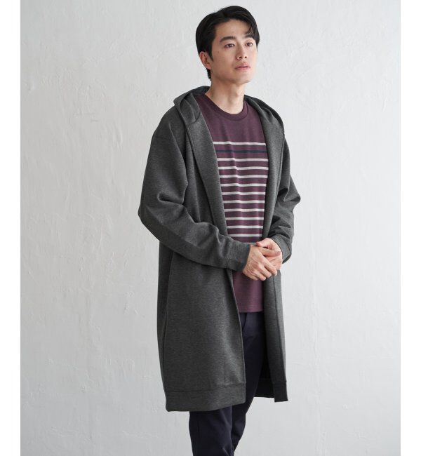 ikka「鹿の子ダンボールフーディガン」|カーディガン|