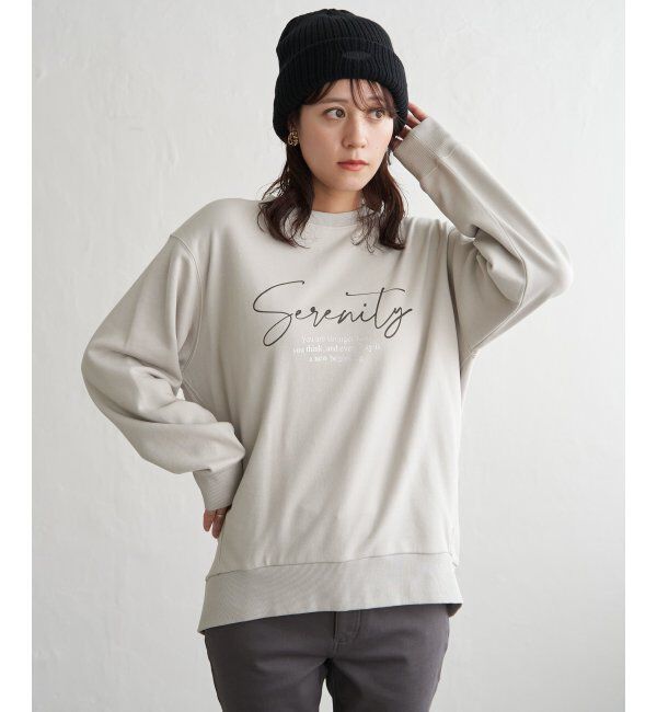 ikka「裏毛ロゴフォトスウェット」|パーカー|ライトグレー