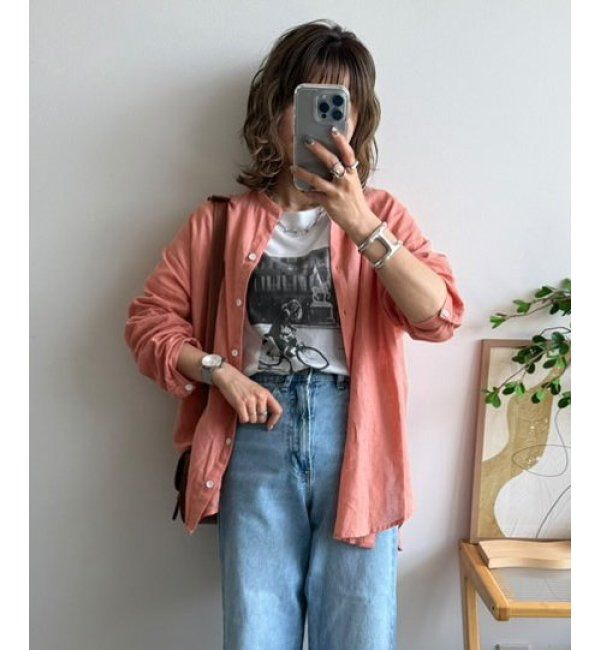 Lbc with Life「リネンコットンバンドカラーシャツ」|シャツ・ブラウス|