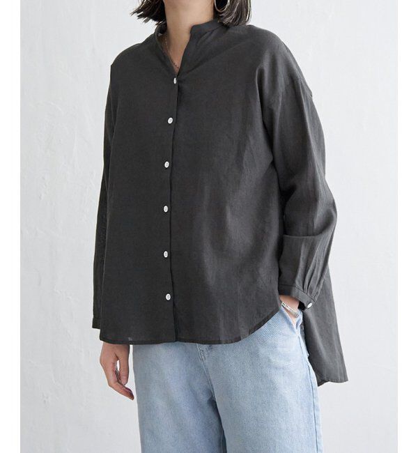 Lbc with Life「リネンコットンバンドカラーシャツ」|シャツ・ブラウス|