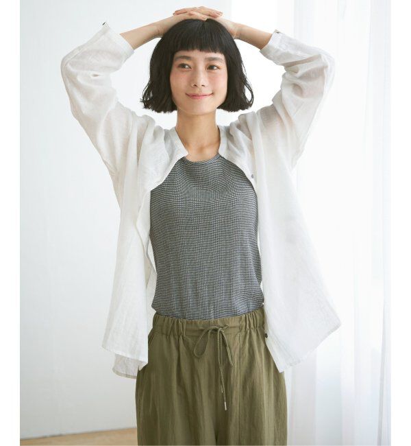 Lbc with Life「リネンコットンバンドカラーシャツ」|シャツ・ブラウス|