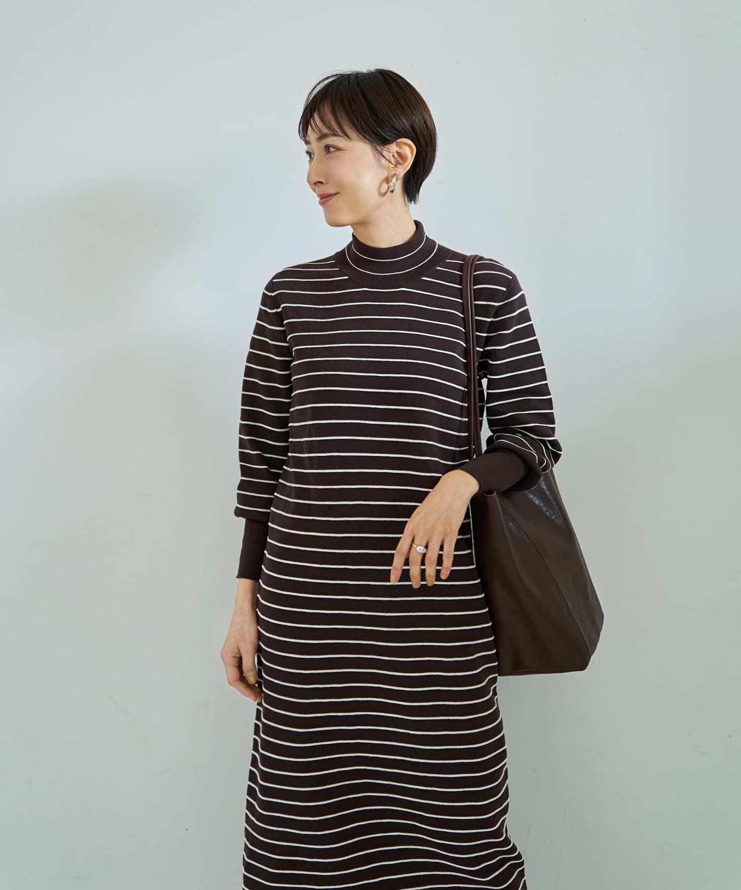 STYLE DELI「立体ボーダーニットワンピース」|ワンピース|