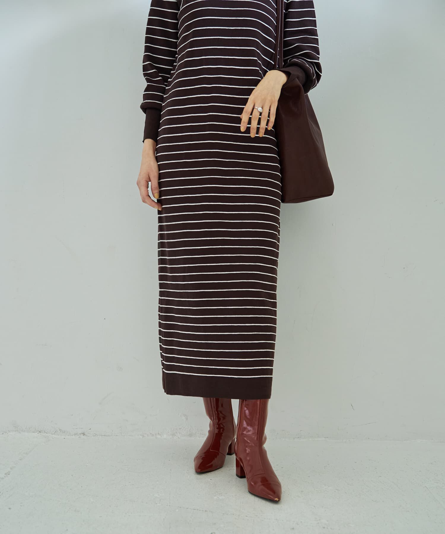 STYLE DELI「立体ボーダーニットワンピース」|ワンピース|