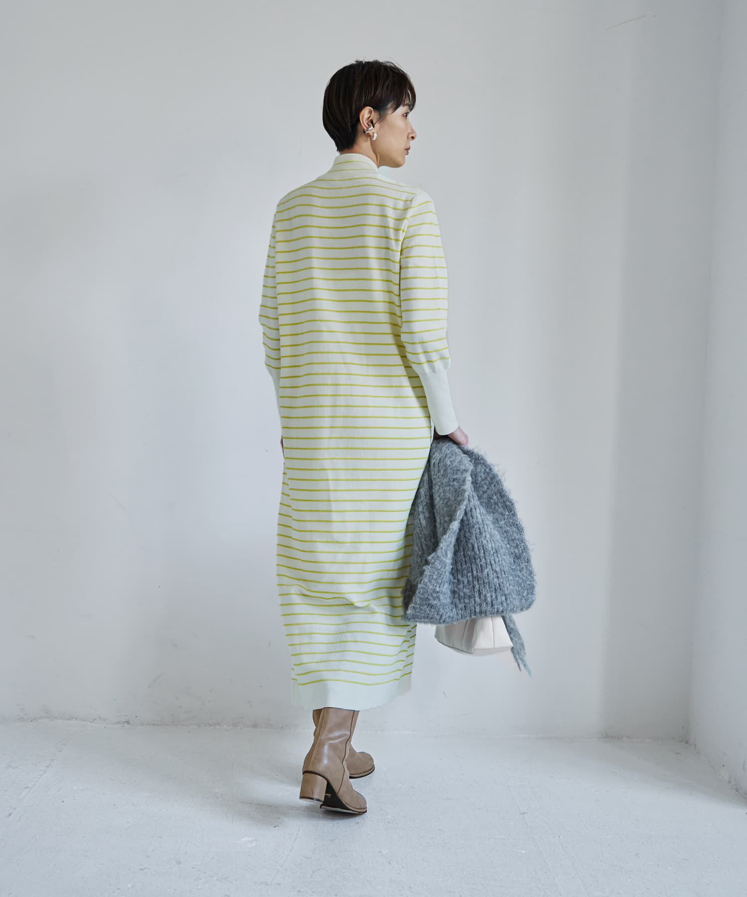 STYLE DELI「立体ボーダーニットワンピース」|ワンピース|