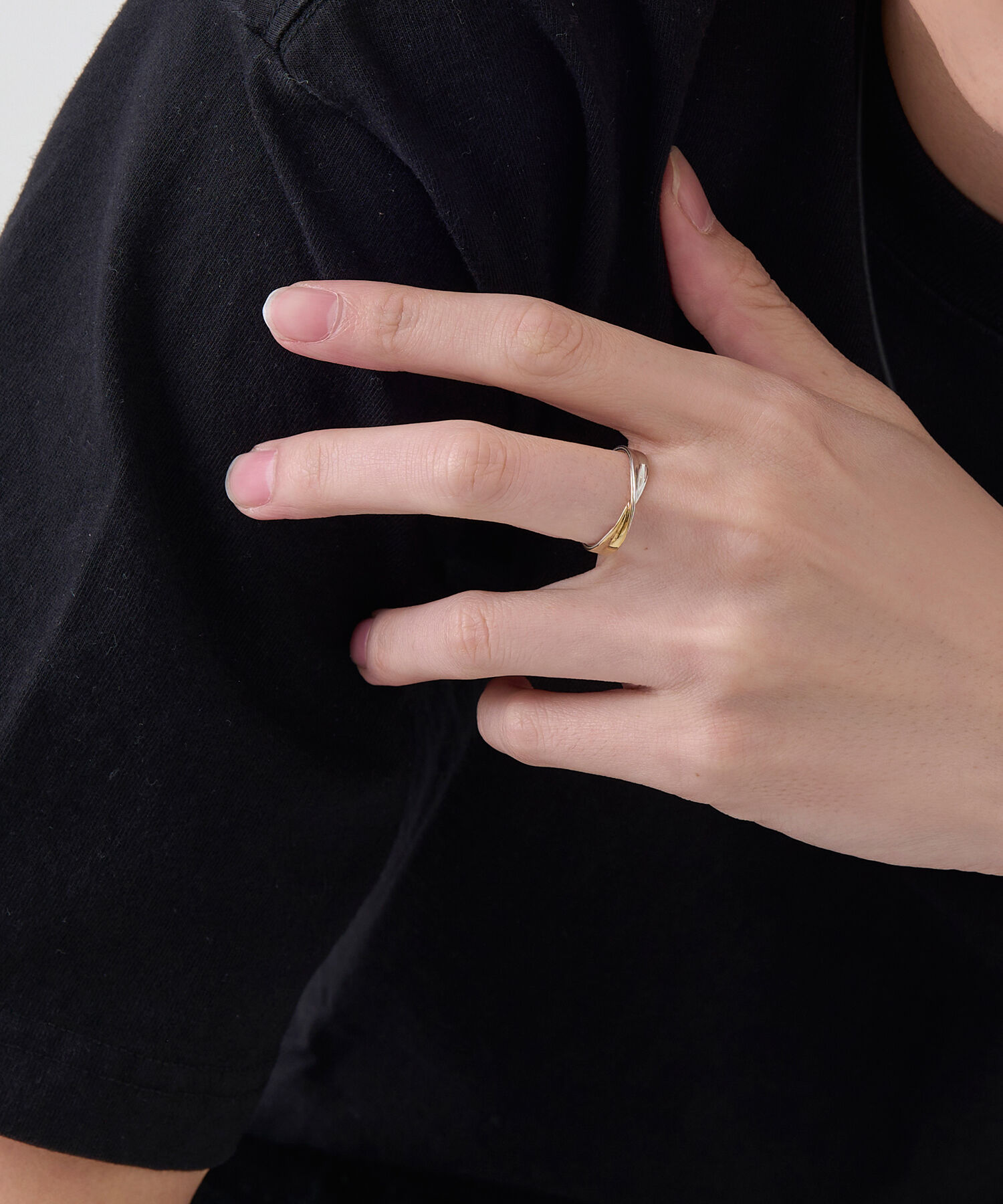 JUPITER「【SV925】リボンクロスリング/ペア/コンビカラー」|リング|