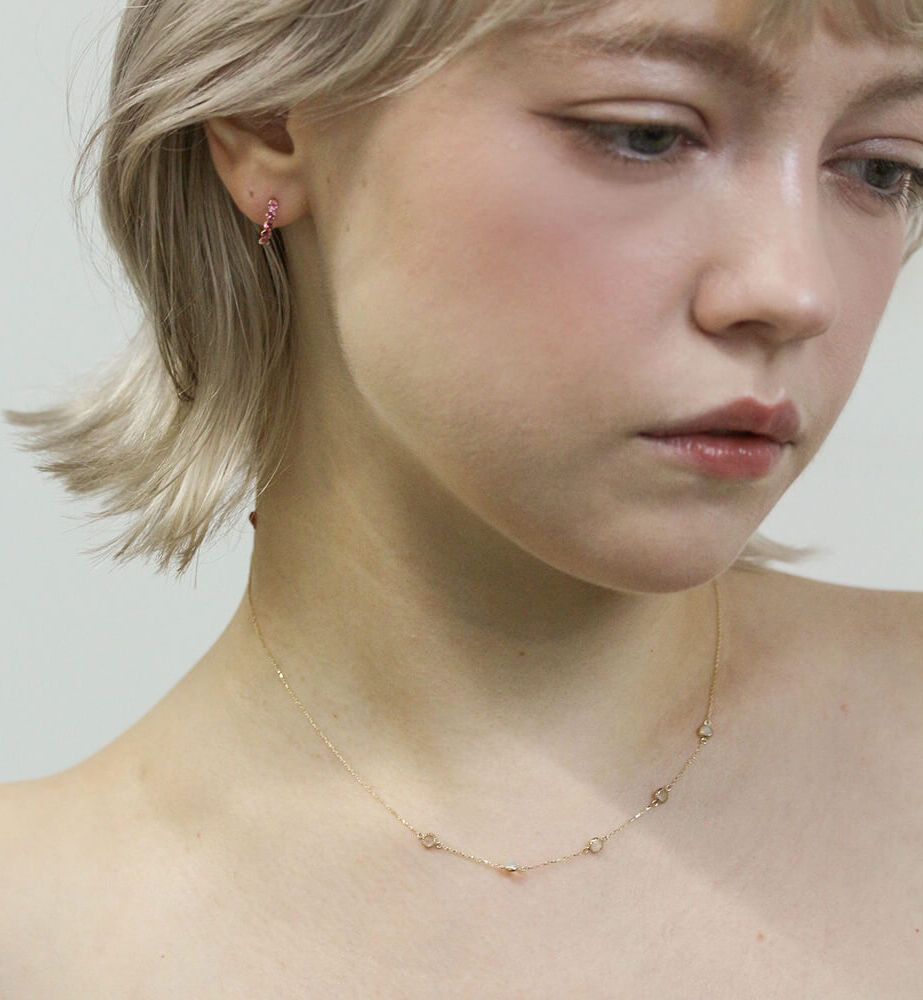  「オパール ステーション ネックレス | K10YG」|ネックレス|