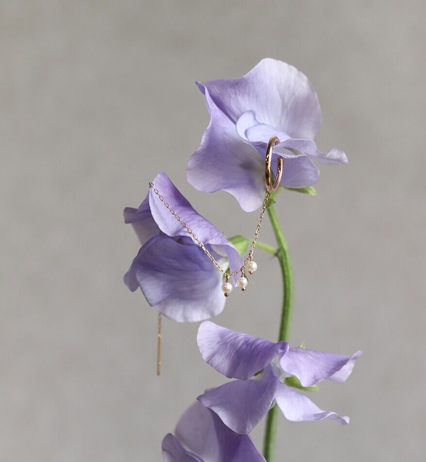  「パール イヤーカフ ピアス | K10YG 【片耳用】」|イヤーカフ|