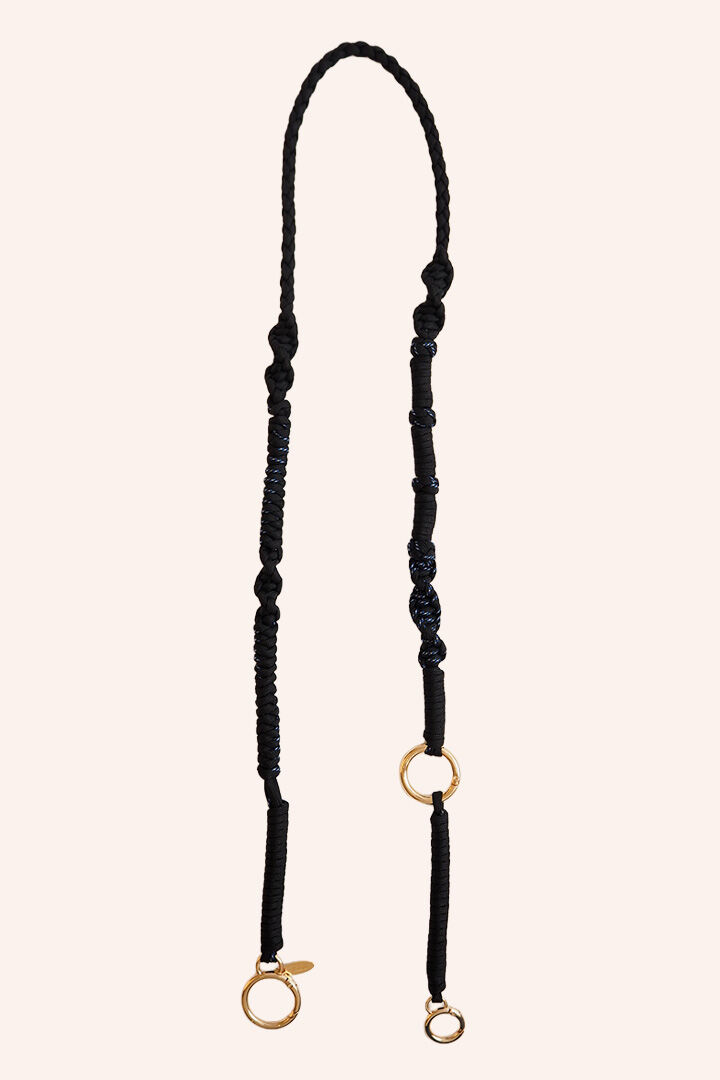  「FEDELE コード編みストラップ L」|ストラップ|BLK