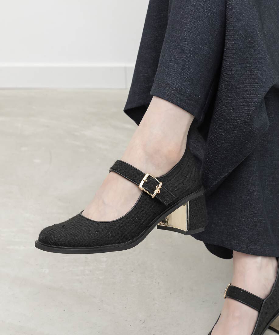  「ヒールアップメリージェーンパンプス」|パンプス|ブラック