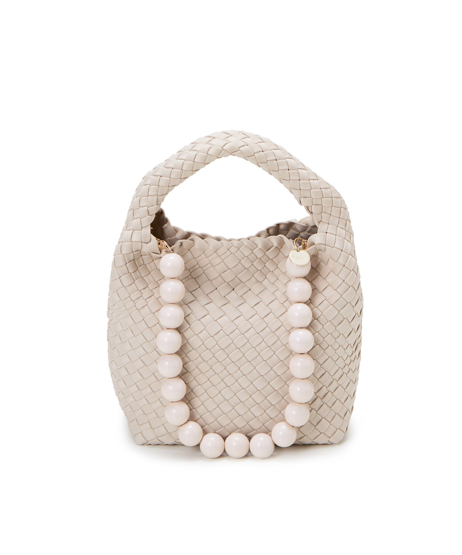 TOPKAPI TREASURE「【TREASURE TOPKAPI】ネオプレン イントレチャート ボールビーズ付き ショルダー ワンハンドル バッグ」|トートバッグ|オフ