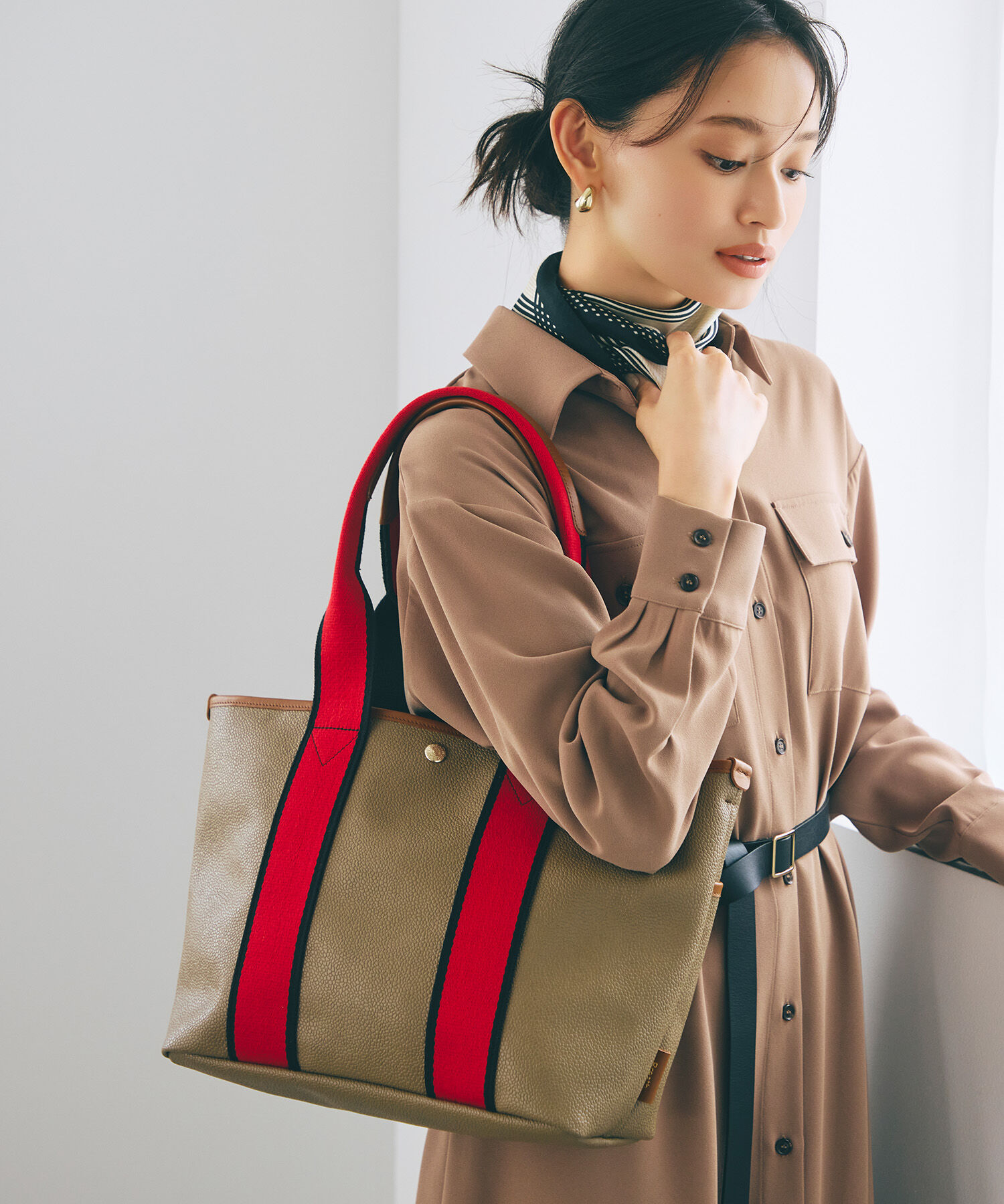 TOPKAPI BREATH「【Breath TOPKAPI】SCOTCH GRAIN スコッチグレイン シンプル A4 トートバッグ」|トートバッグ|レッド