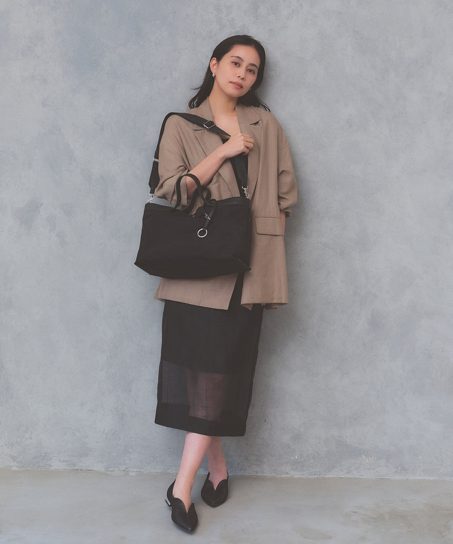 TOPKAPI BREATH「【Breath TOPKAPI】MORPH モーフ リンクルナイロン 2way ワイド トートバッグ チャーム付き　軽量」|トートバッグ|