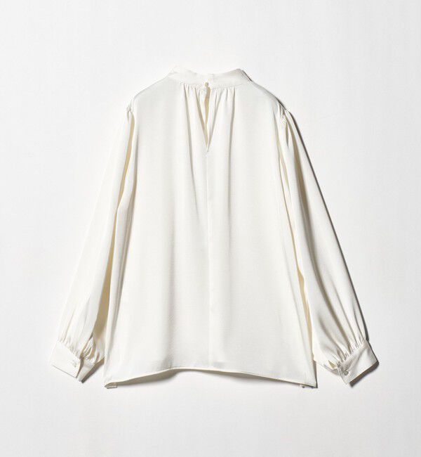 UNITED ARROWS green label relaxing「サテン スタンドネック ギャザー ブラウス」|シャツ・ブラウス|