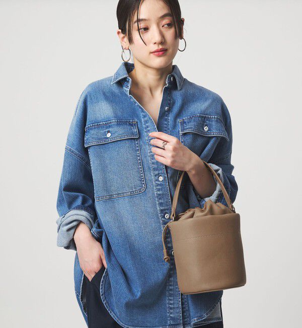 UNITED ARROWS green label relaxing「２WAY 巾着ドロストバケツバッグ」|ショルダー・メッセンジャー|BEIGE