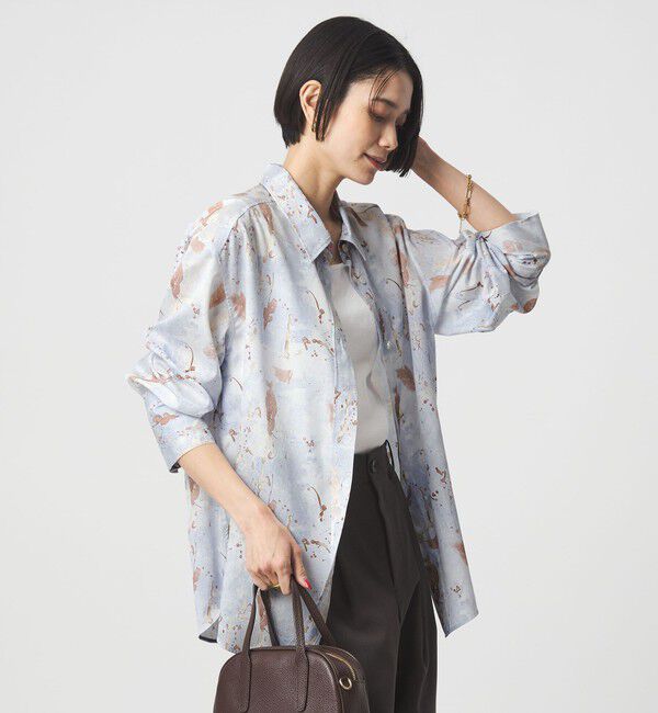 UNITED ARROWS green label relaxing「マーブル プリント シャツ」|シャツ・ブラウス|OFF WHITE