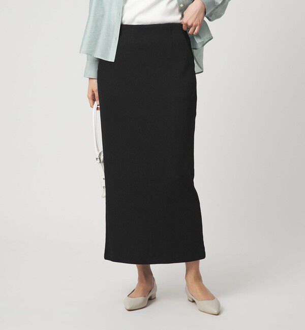 UNITED ARROWS green label relaxing「ブライトリブ タイト スカート」|タイト|BLACK