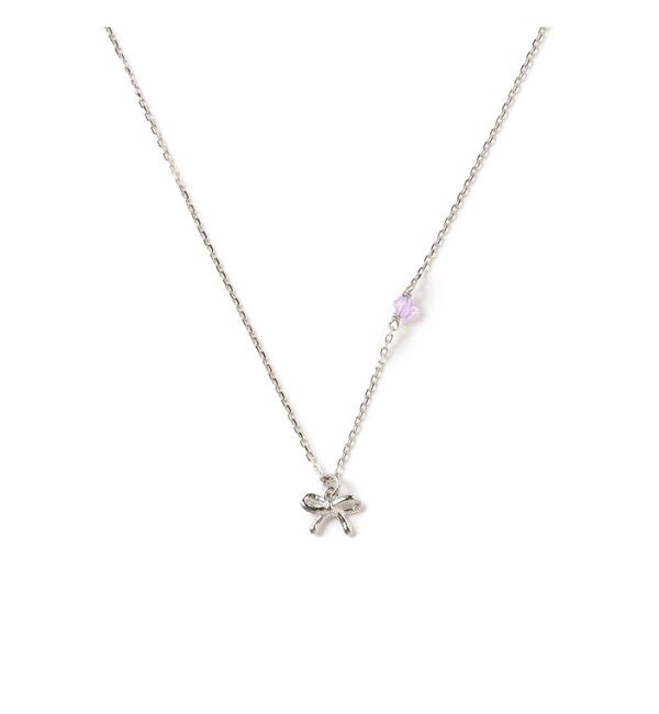 Ray BEAMS 「リボン & ストーン ネックレス」|ネックレス|SILVER