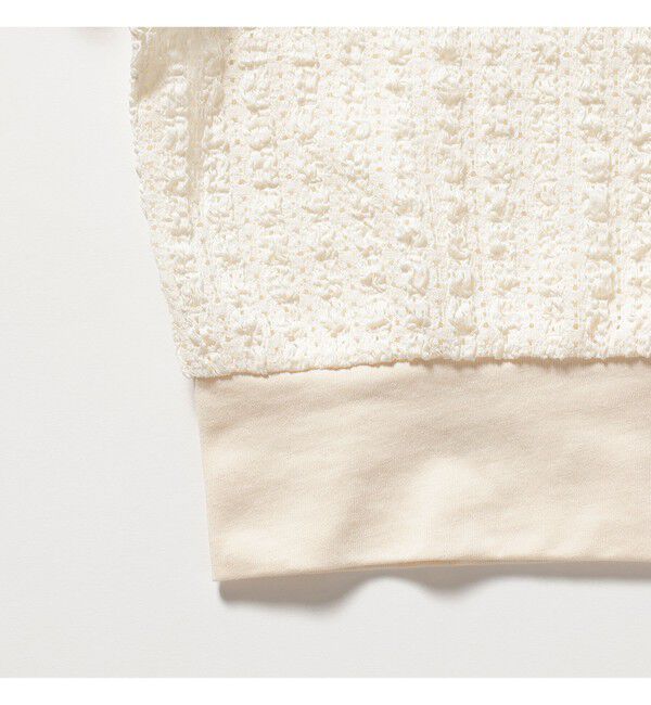 Ray BEAMS 「レース ジャカード クルーネック カーディガン」|Tシャツ・カットソー|