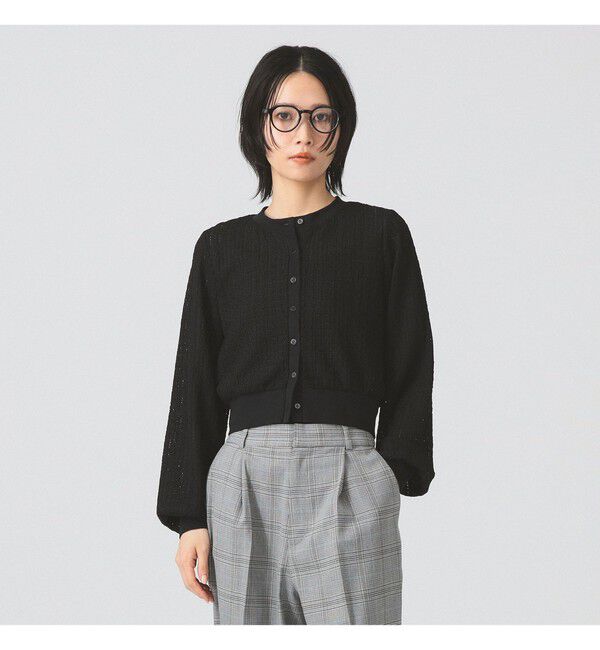 Ray BEAMS 「レース ジャカード クルーネック カーディガン」|Tシャツ・カットソー|