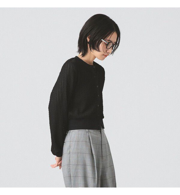 Ray BEAMS 「レース ジャカード クルーネック カーディガン」|Tシャツ・カットソー|