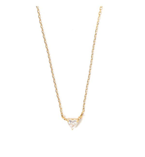 Ray BEAMS 「ステンレス キュービックジルコニア ハート ネックレス」|ネックレス|GOLD