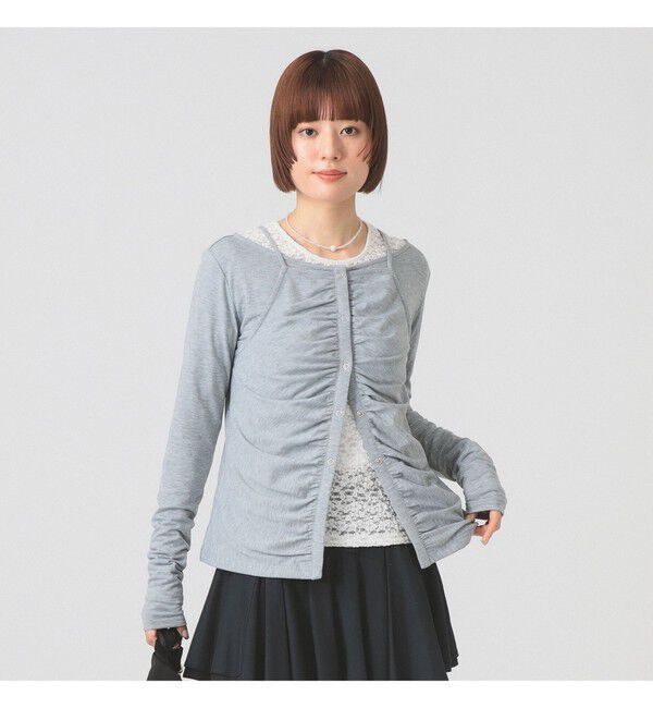 Ray BEAMS 「キャミソール レイヤード ギャザー Tシャツ」|Tシャツ・カットソー|