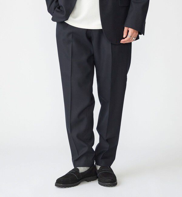 SHIPS「SHIPS:〈セットアップ対応〉SOLOTEX(R) ウール サキソニー イージーパンツ」|チノ|ネイビー