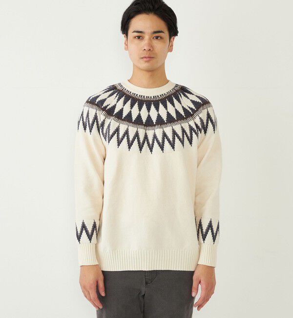 SHIPS Colors 「SHIPS Colors:〈手洗い可能〉ジャカード モール ニット」|ニット・セーター|