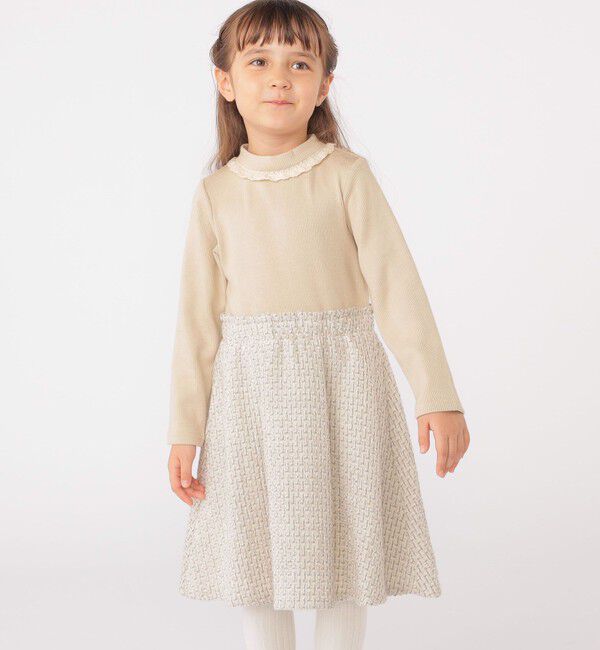 SHIPS KIDS「SHIPS KIDS:100～130cm / リブ&times;ファンシー ツイード ワンピース」|ワンピース|
