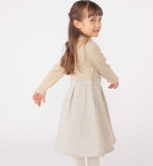SHIPS KIDS「SHIPS KIDS:100～130cm / リブ&times;ファンシー ツイード ワンピース」|ワンピース|