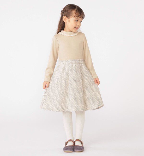 SHIPS KIDS「SHIPS KIDS:100～130cm / リブ&times;ファンシー ツイード ワンピース」|ワンピース|