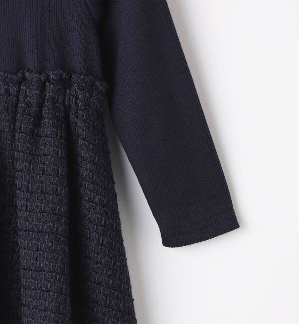 SHIPS KIDS「SHIPS KIDS:100～130cm / リブ&times;ファンシー ツイード ワンピース」|ワンピース|