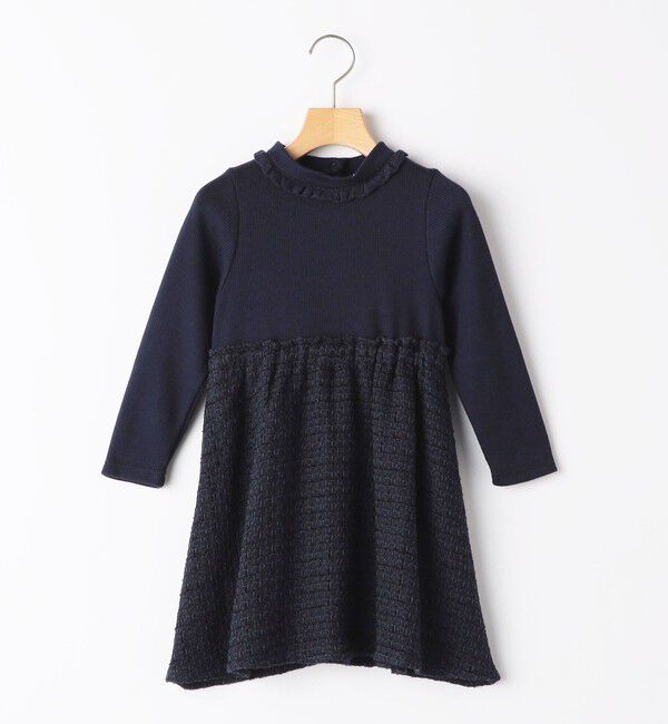 SHIPS KIDS「SHIPS KIDS:100～130cm / リブ&times;ファンシー ツイード ワンピース」|ワンピース|
