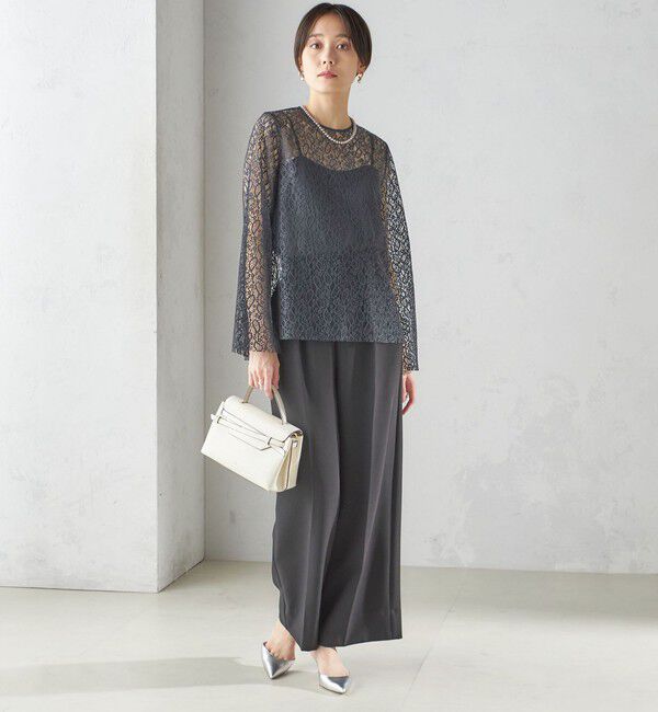 SHIPS for women「〈手洗い可能〉クルーネック レース ブラウス」|シャツ・ブラウス|