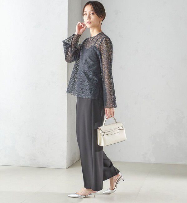 SHIPS for women「〈手洗い可能〉クルーネック レース ブラウス」|シャツ・ブラウス|