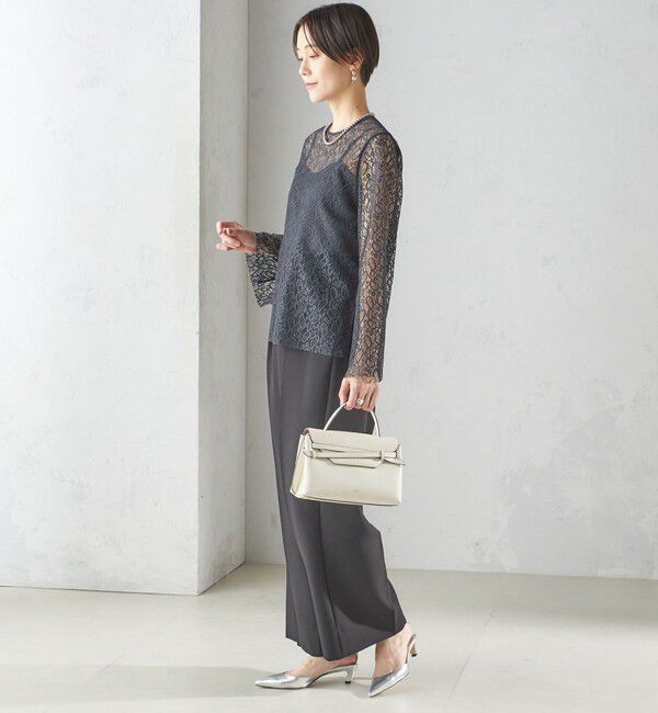 SHIPS for women「〈手洗い可能〉クルーネック レース ブラウス」|シャツ・ブラウス|