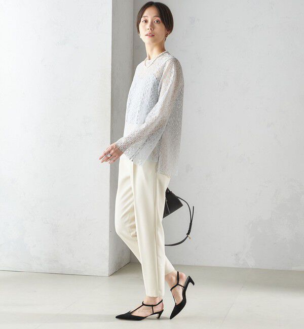 SHIPS for women「〈手洗い可能〉クルーネック レース ブラウス」|シャツ・ブラウス|