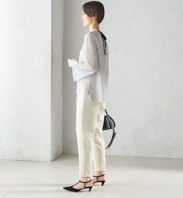 SHIPS for women「〈手洗い可能〉クルーネック レース ブラウス」|シャツ・ブラウス|