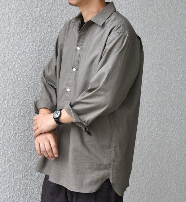 SHIPS any「SHIPS any: コットン/リネン 7分袖 スキッパー プルオーバー シャツ◇◇」|シャツ・ブラウス|