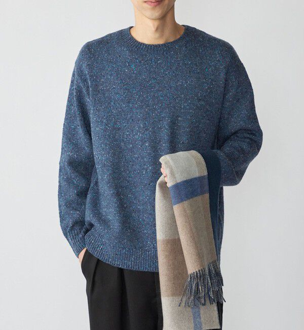 SHIPS「SHIPS: 〈手洗い可能〉カラー ネップ ニット」|ニット・セーター|ネイビー