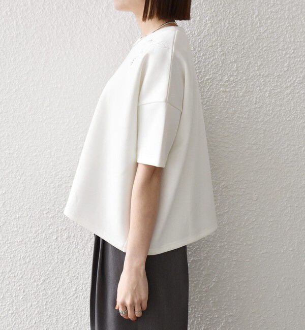 SHIPS any「《予約》SHIPS any:〈洗濯機可能〉エンブロイダリー ショートスリーブ プルオーバー」|Tシャツ・カットソー|