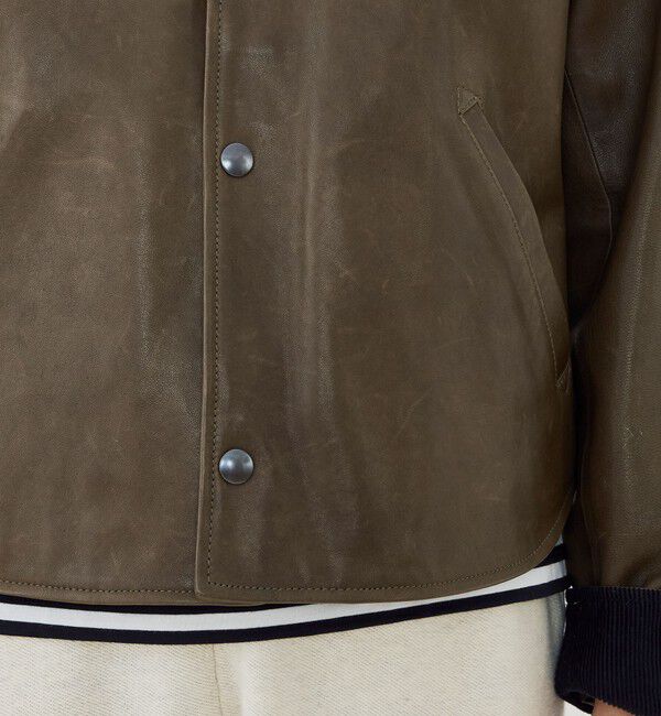 GALERIE VIE「ソフトグレインシープレザー ステンカラーブルゾン」|ブルゾン・スタジャン|