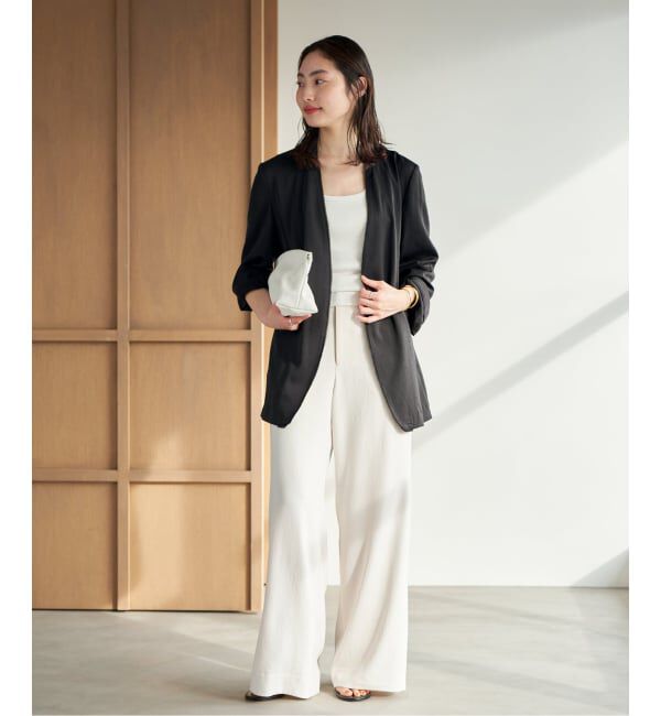 Plage「《予約》Light nocollar ジャケット」|ノーカラージャケット|
