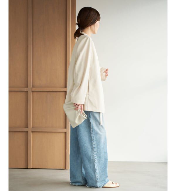 Plage「《予約》Light nocollar ジャケット」|ノーカラージャケット|