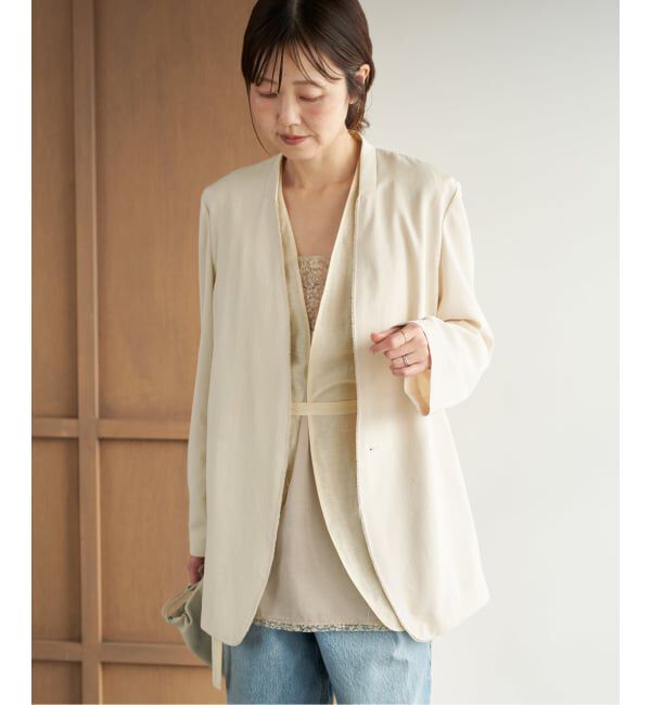 Plage「《予約》Light nocollar ジャケット」|ノーカラージャケット|