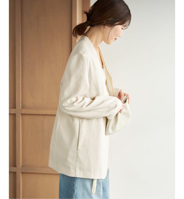 Plage「《予約》Light nocollar ジャケット」|ノーカラージャケット|