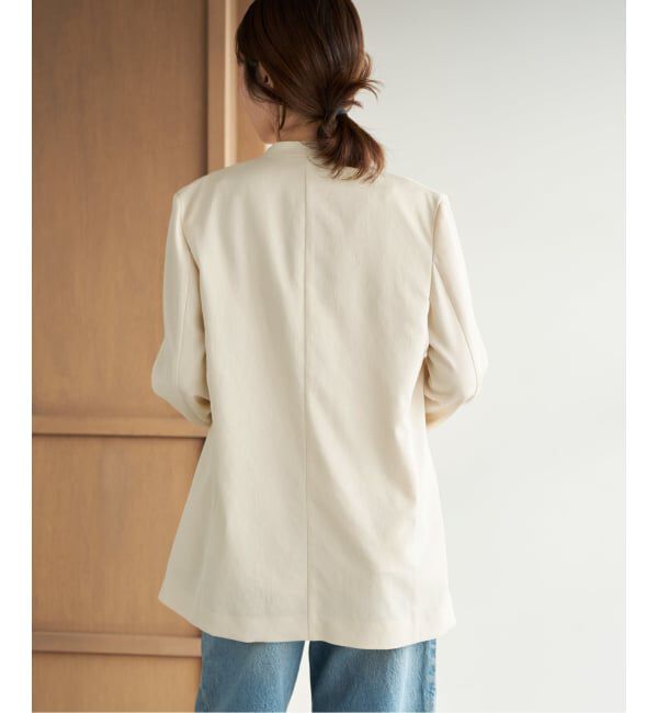 Plage「《予約》Light nocollar ジャケット」|ノーカラージャケット|