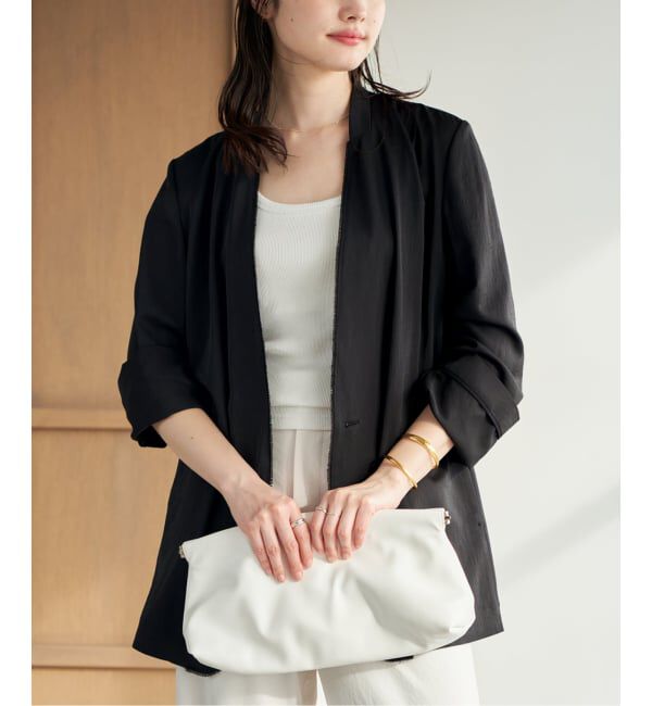 Plage「《予約》Light nocollar ジャケット」|ノーカラージャケット|