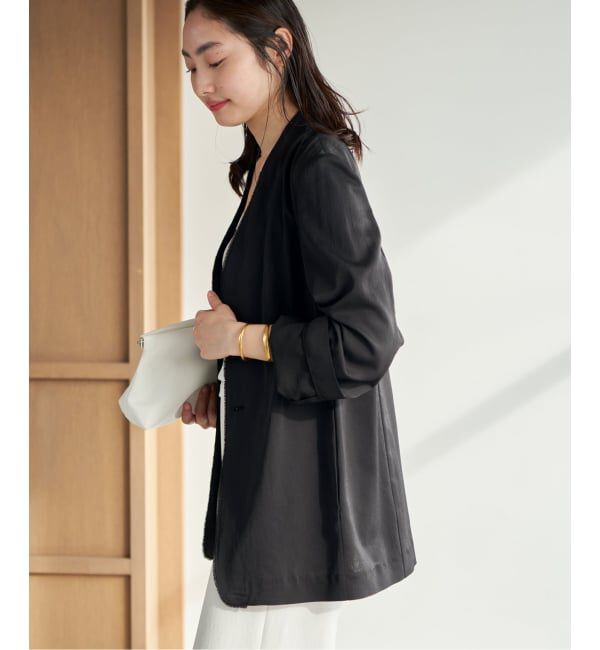 Plage「《予約》Light nocollar ジャケット」|ノーカラージャケット|